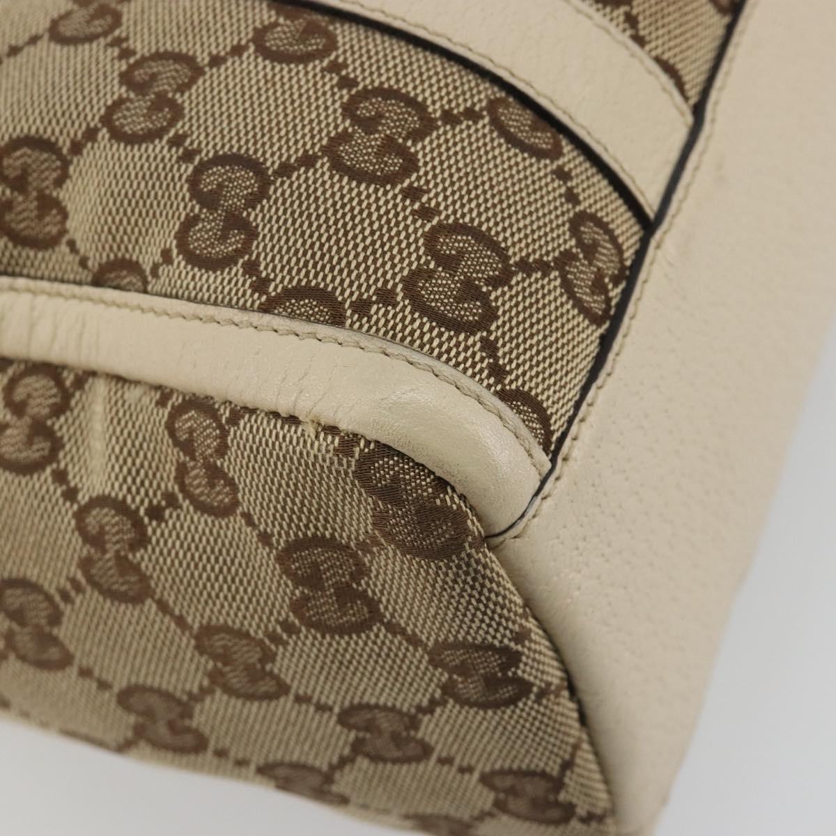 GUCCI GG Canvas Hand Bag Beige Gold 130942 Auth am12212V