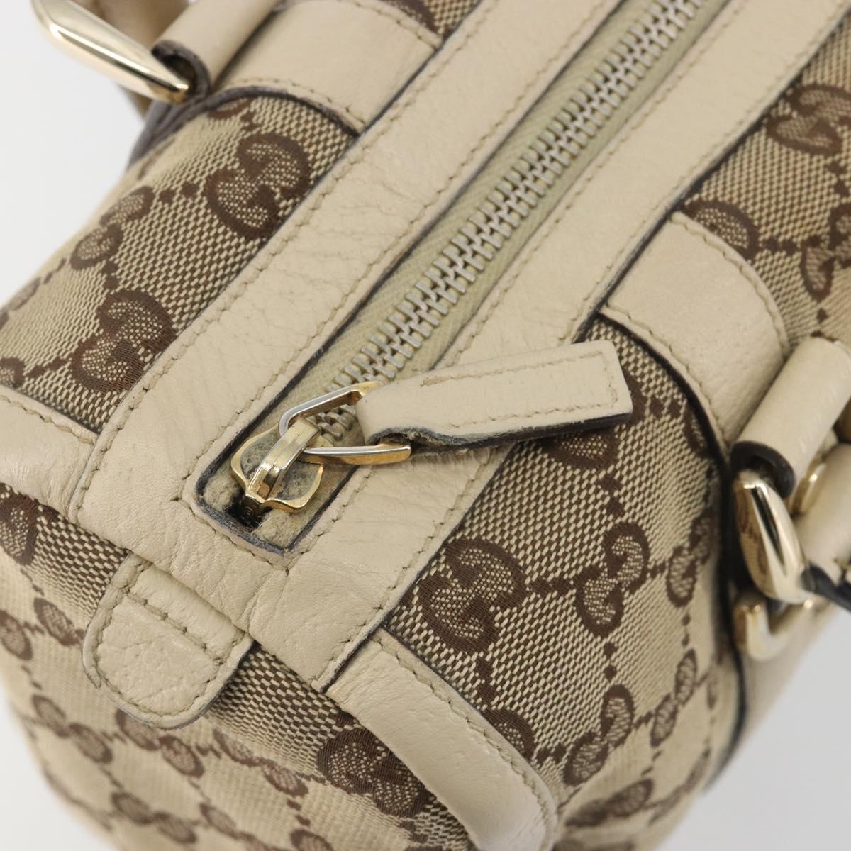 GUCCI GG Canvas Hand Bag Beige Gold 130942 Auth am12212V