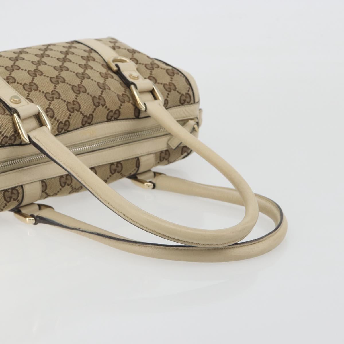 GUCCI GG Canvas Hand Bag Beige Gold 130942 Auth am12212V