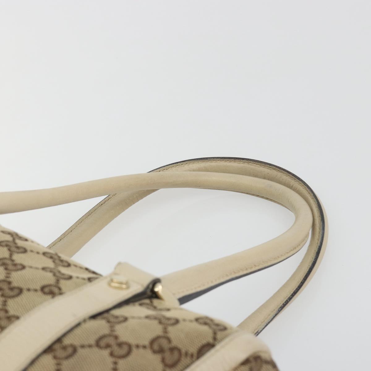 GUCCI GG Canvas Hand Bag Beige Gold 130942 Auth am12212V