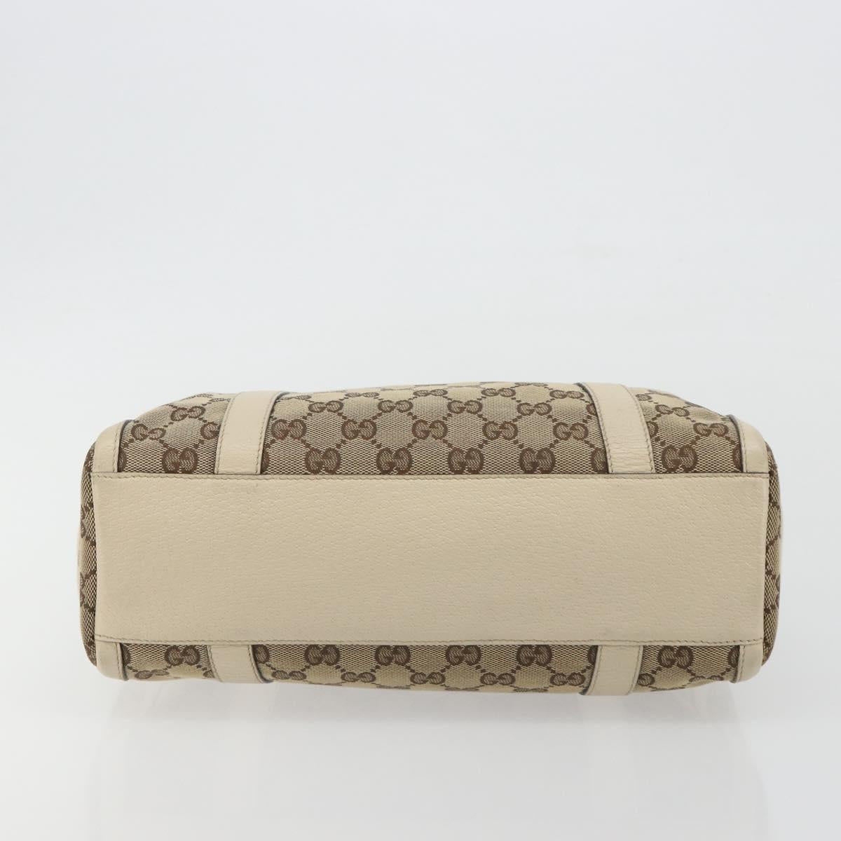GUCCI GG Canvas Hand Bag Beige Gold 130942 Auth am12212V