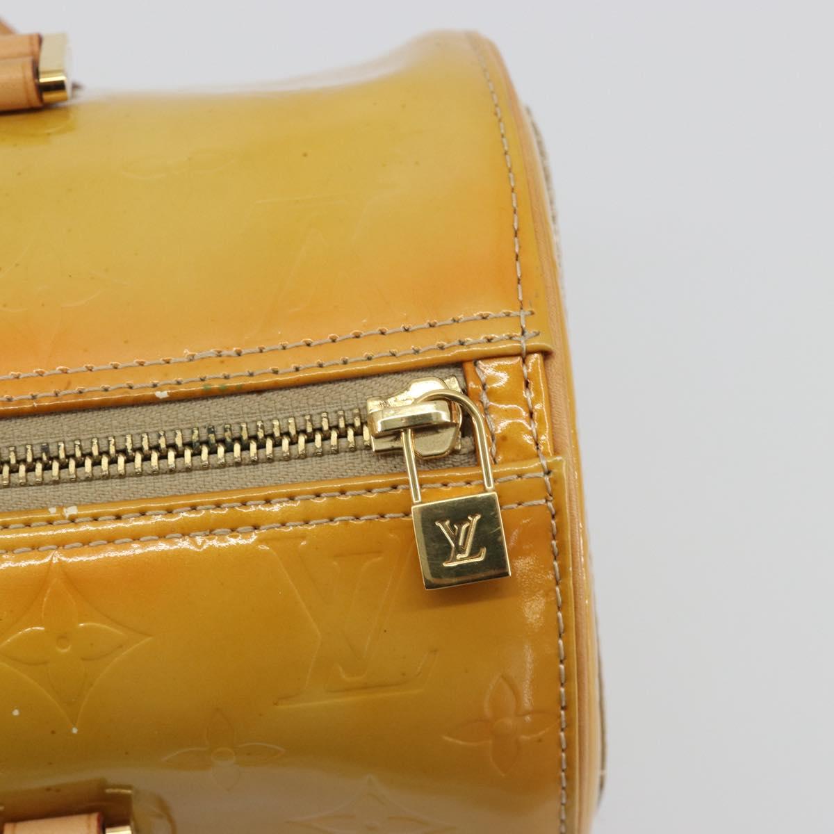 LOUIS VUITTON Monogram Vernis Bedford Hand Bag Beige M91006 LV Auth am12215V