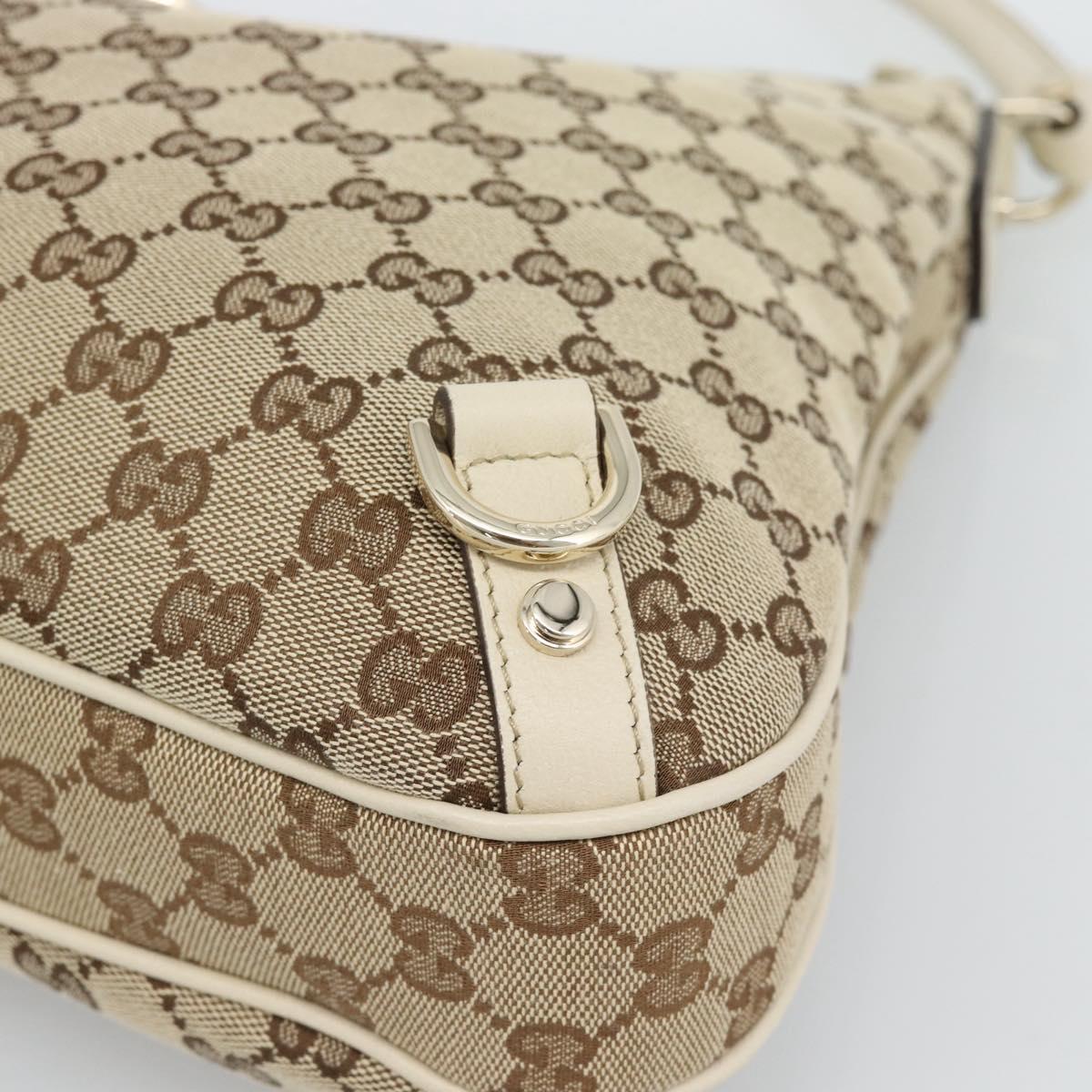 GUCCI GG Canvas Abbey Shoulder Bag Beige Gold 130737 Auth am12216V