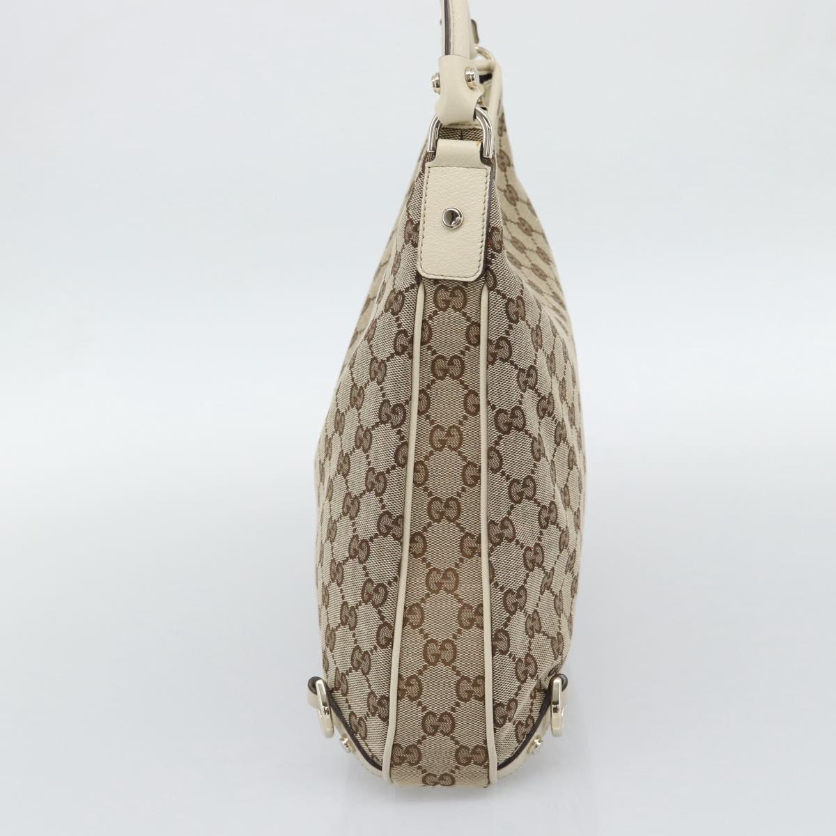 GUCCI GG Canvas Abbey Shoulder Bag Beige Gold 130737 Auth am12216V