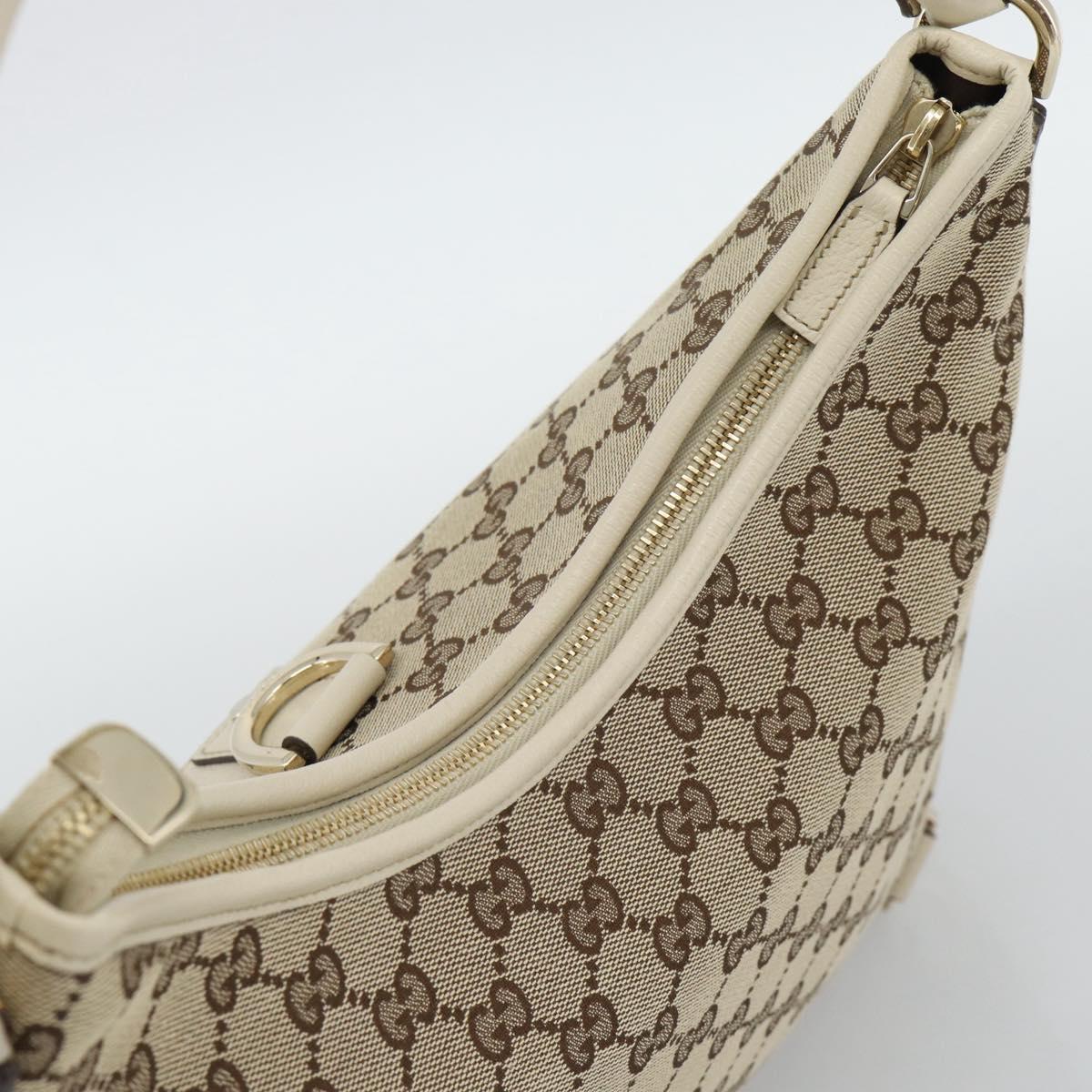 GUCCI GG Canvas Abbey Shoulder Bag Beige Gold 130737 Auth am12216V