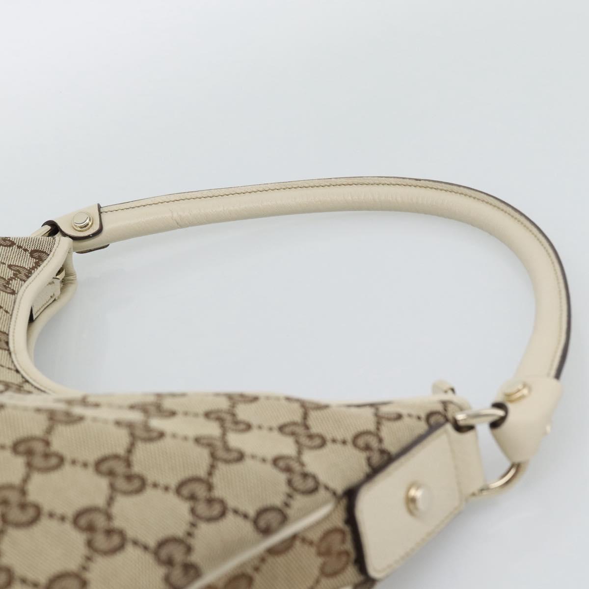 GUCCI GG Canvas Abbey Shoulder Bag Beige Gold 130737 Auth am12216V