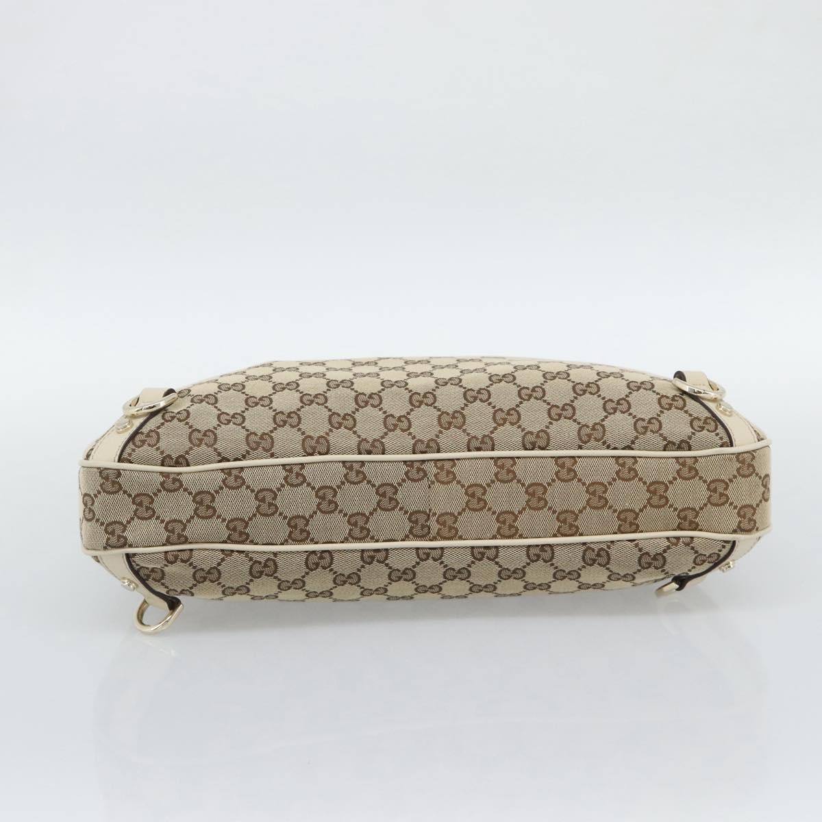 GUCCI GG Canvas Abbey Shoulder Bag Beige Gold 130737 Auth am12216V