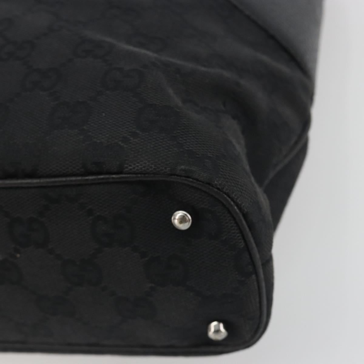 GUCCI GG Canvas Tote Bag Black Silver 113016 Auth am12219A