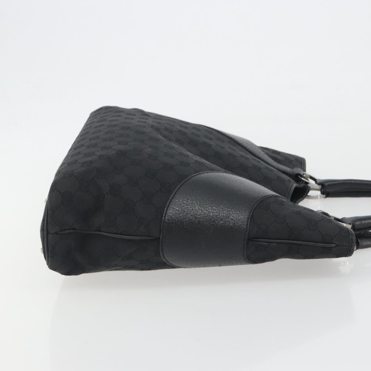 GUCCI GG Canvas Tote Bag Black Silver 113016 Auth am12219A