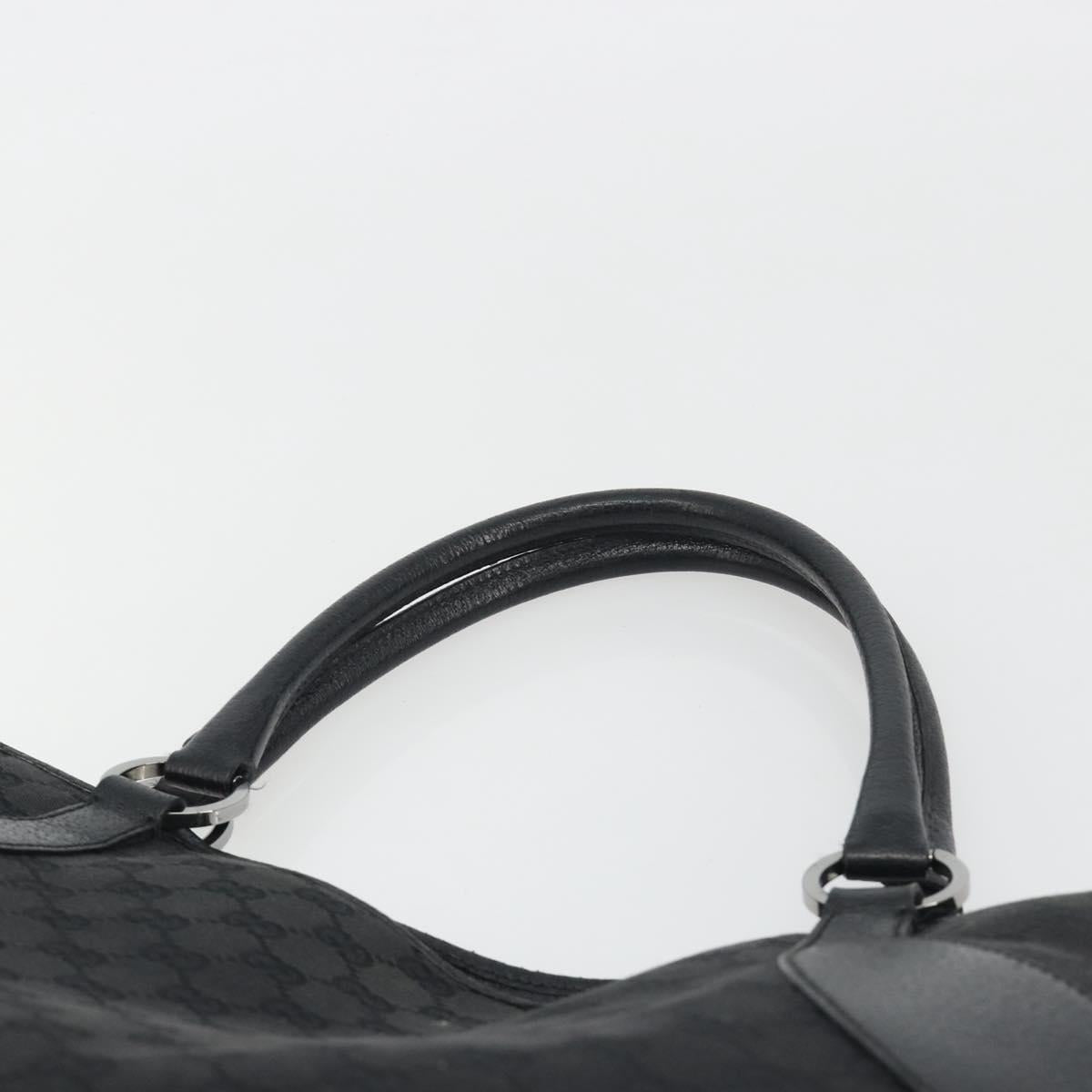 GUCCI GG Canvas Tote Bag Black Silver 113016 Auth am12219A