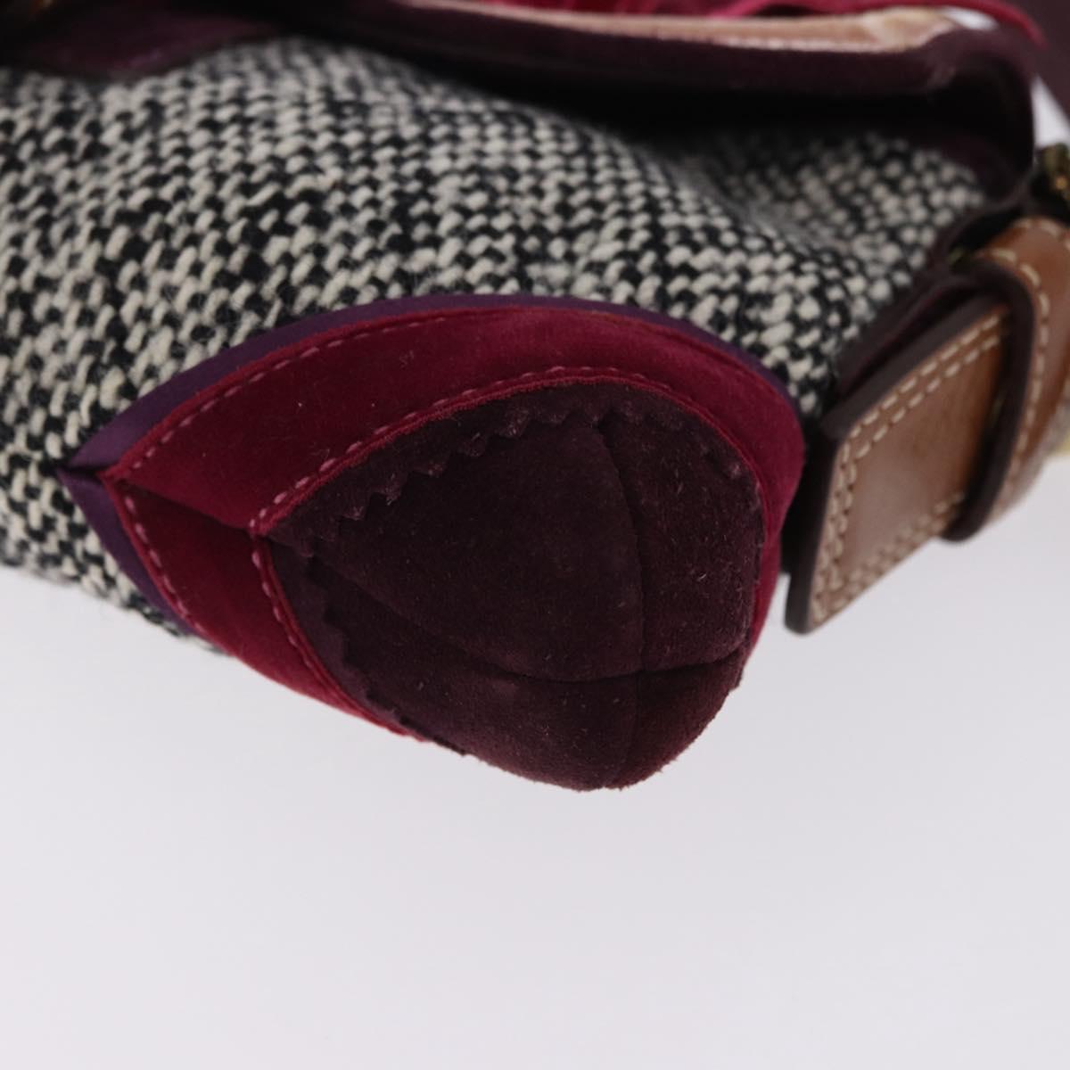 Coach Soho One Belt Hand Bag Tweed Multicolor Gold Auth am12221V