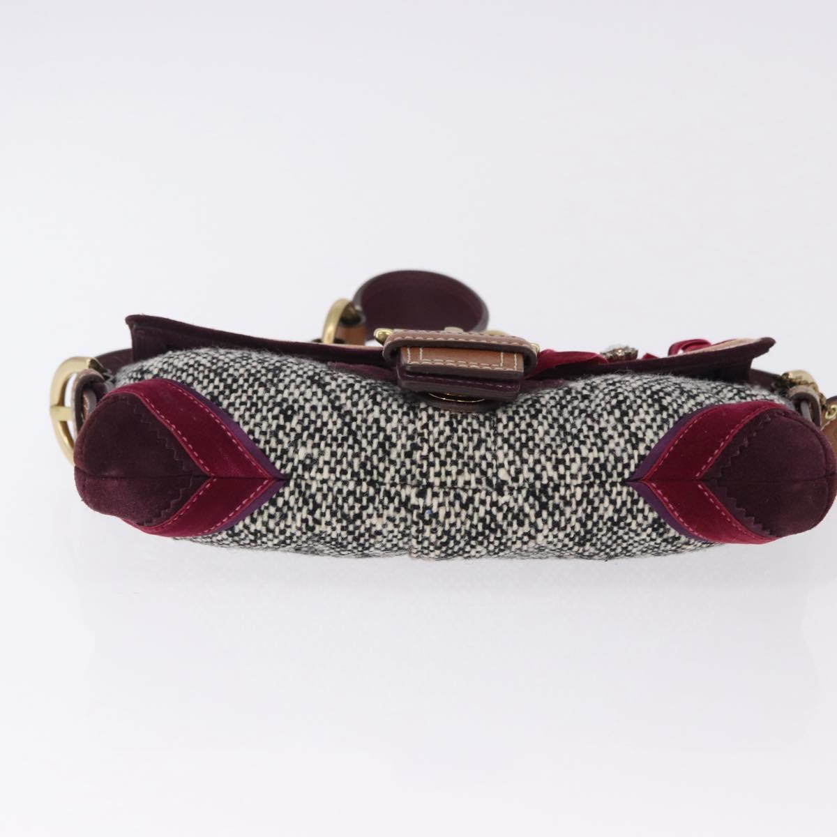 Coach Soho One Belt Hand Bag Tweed Multicolor Gold Auth am12221V