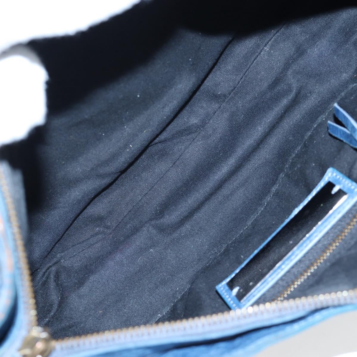 BALENCIAGA The First Hand Bag Leather 2way Blue Gold 103208 Auth am12227V