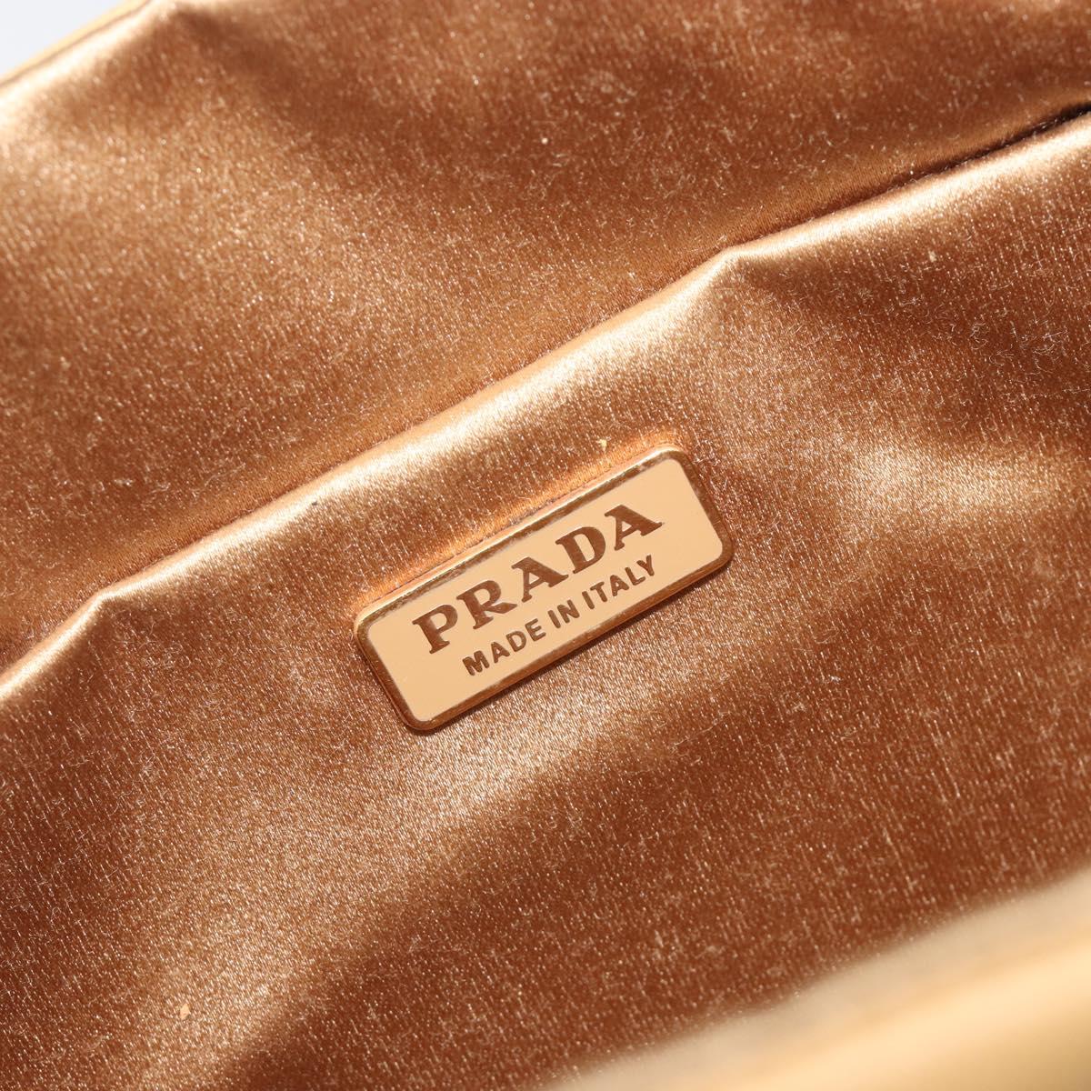 PRADA Studs Tote Bag Leather Beige Gold BN0181 Auth am12230V