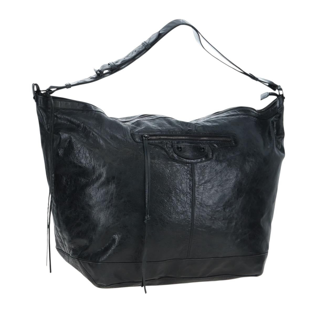 BALENCIAGA Cruise Shoulder Bag Leather Black 170939 Auth am12232V