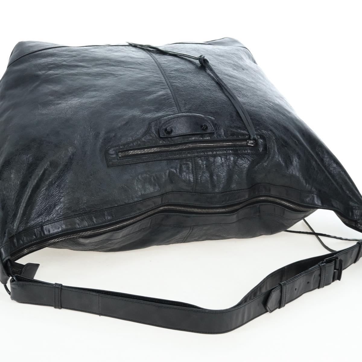 BALENCIAGA Cruise Shoulder Bag Leather Black 170939 Auth am12232V