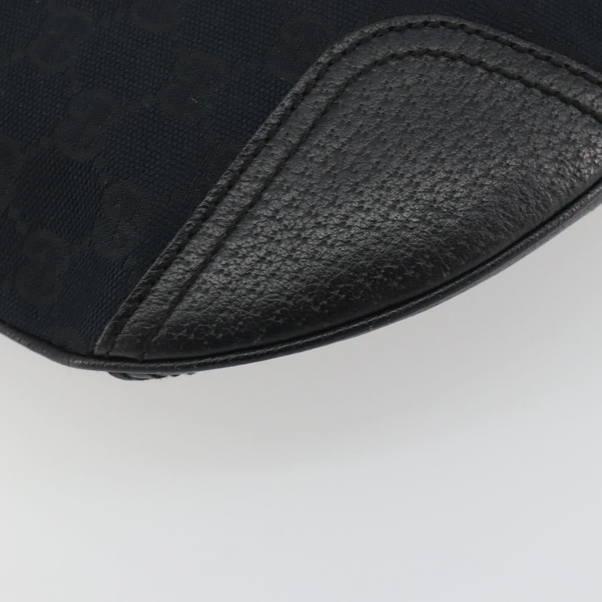 GUCCI GG Canvas Pretty Shoulder Bag Black Gold 162895 Auth am12235V