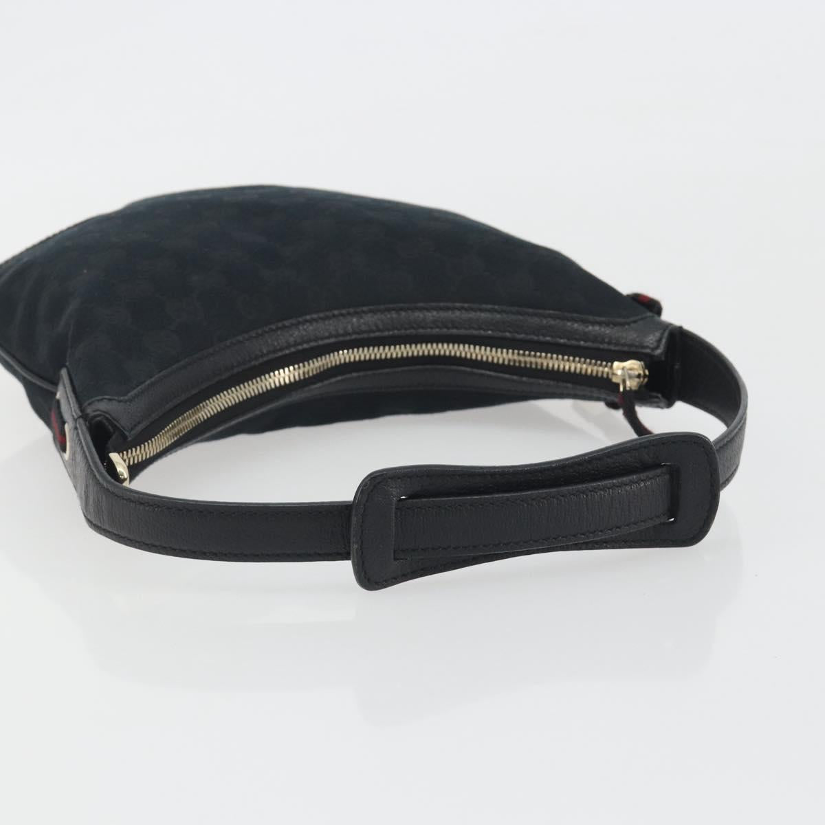 GUCCI GG Canvas Pretty Shoulder Bag Black Gold 162895 Auth am12235V