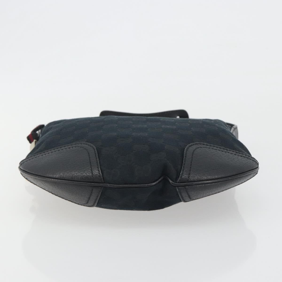 GUCCI GG Canvas Pretty Shoulder Bag Black Gold 162895 Auth am12235V