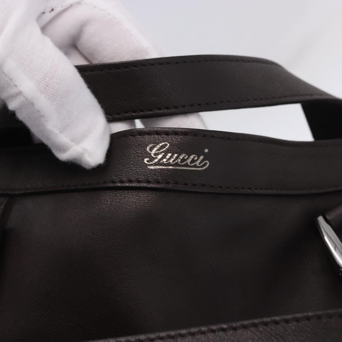 GUCCI Shoulder Bag Leather 2way Outlet Brown Silver 268641 Auth am12238V
