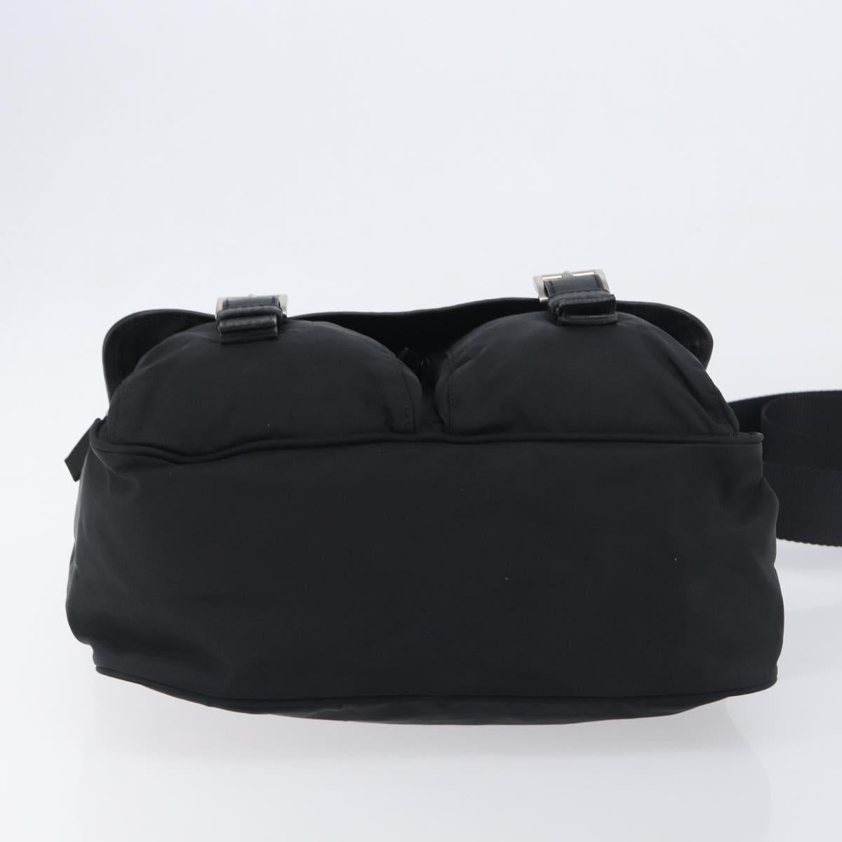 PRADA Shoulder Bag Nylon Black Silver BT0172 Auth am12240V