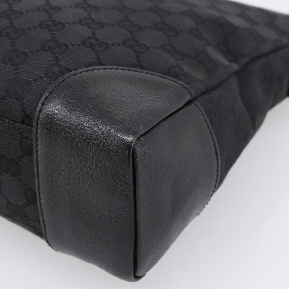 GUCCI GG Canvas Shoulder Bag Black Silver 110054 Auth am12249V