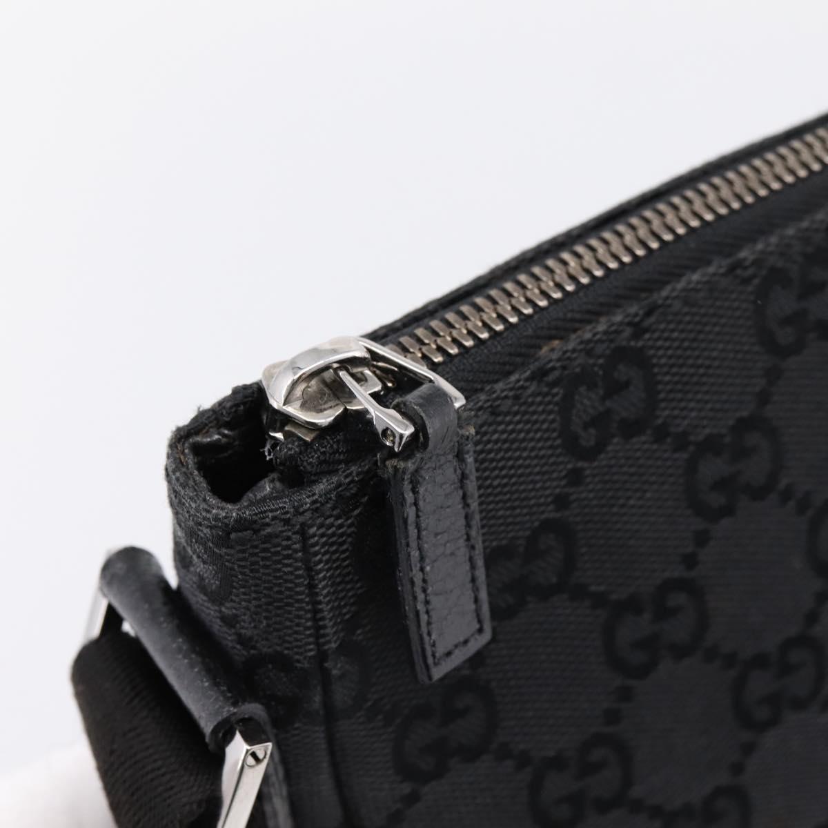 GUCCI GG Canvas Shoulder Bag Black Silver 110054 Auth am12249V
