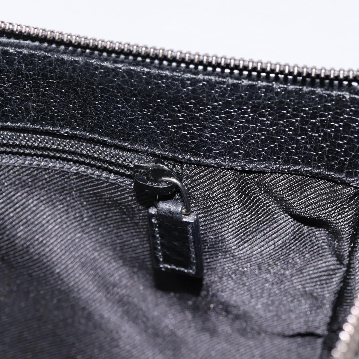 GUCCI GG Canvas Shoulder Bag Black Silver 110054 Auth am12249V