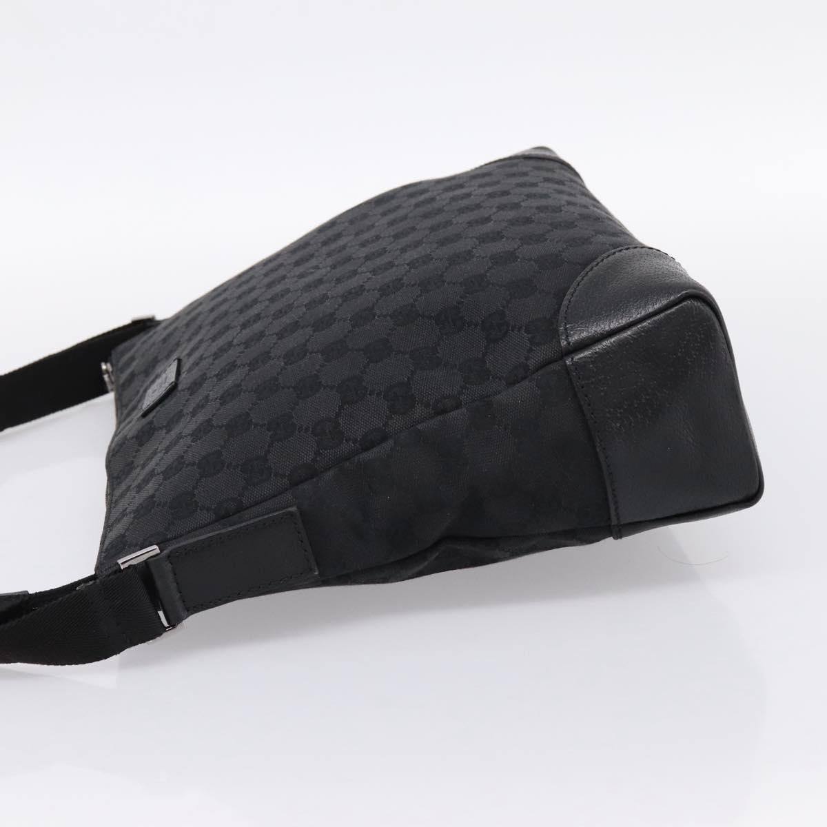 GUCCI GG Canvas Shoulder Bag Black Silver 110054 Auth am12249V