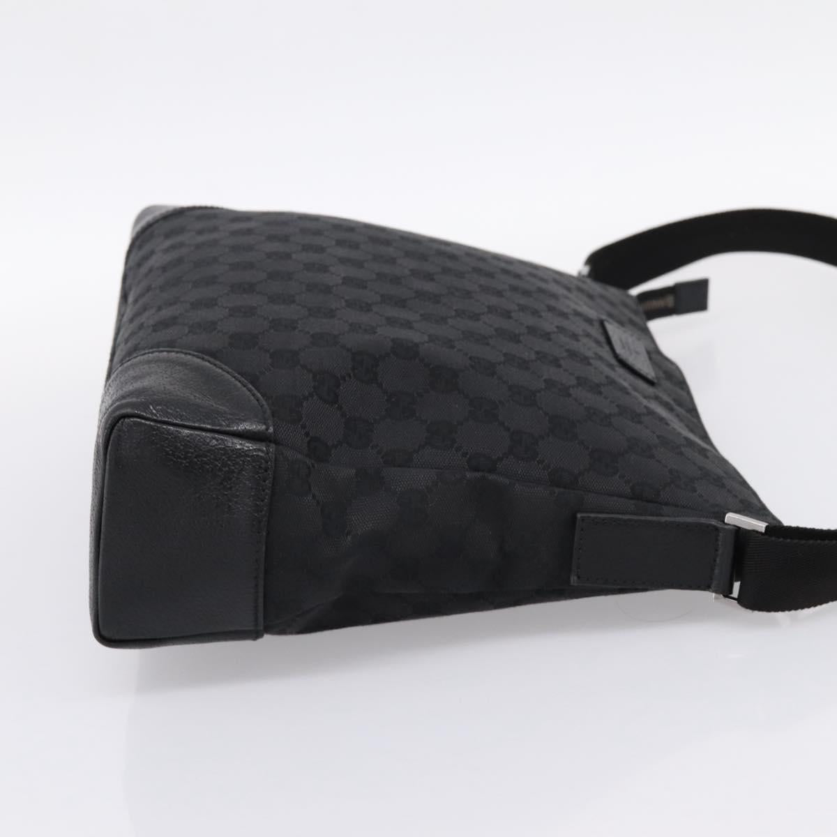 GUCCI GG Canvas Shoulder Bag Black Silver 110054 Auth am12249V
