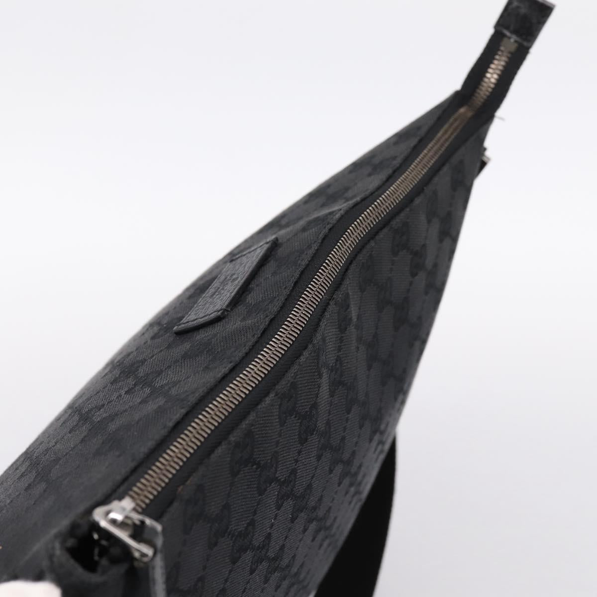 GUCCI GG Canvas Shoulder Bag Black Silver 110054 Auth am12249V