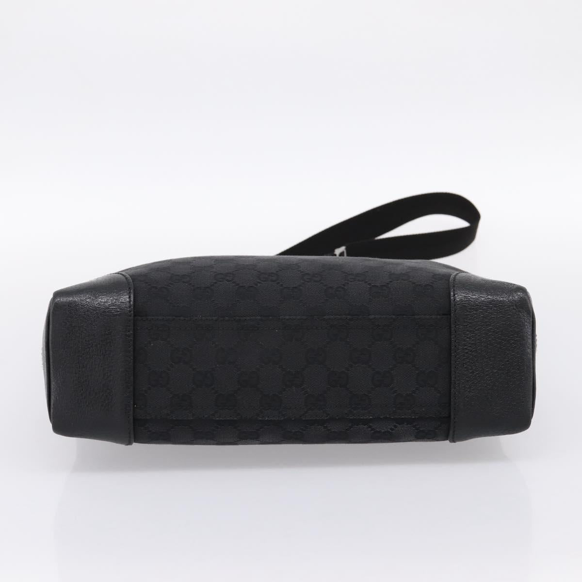 GUCCI GG Canvas Shoulder Bag Black Silver 110054 Auth am12249V