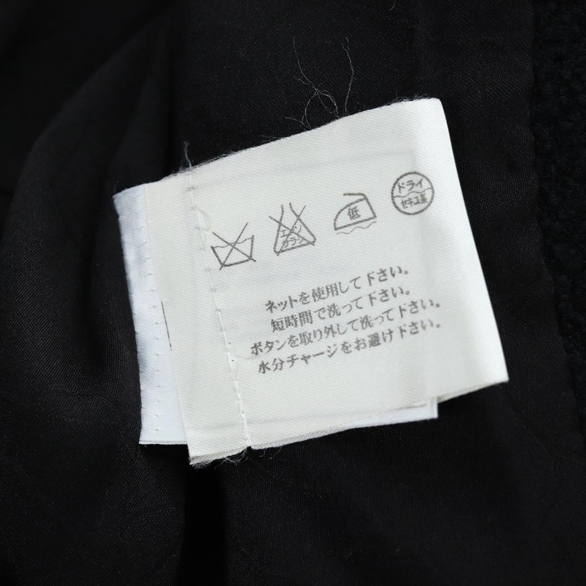 CHANEL Jacket Wool tweed Black CC Auth am12252SAM