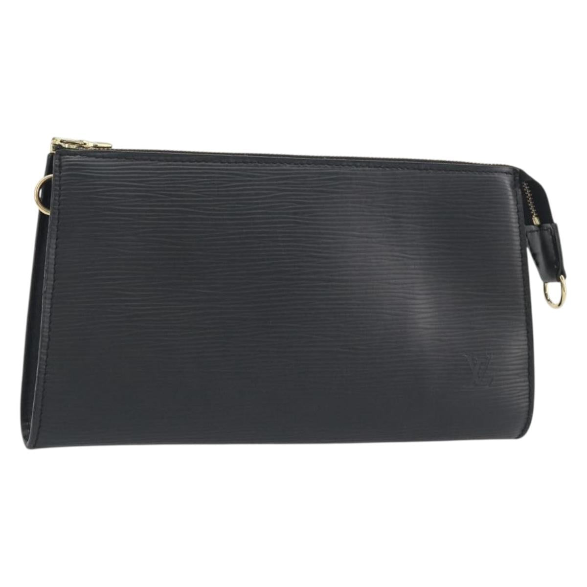 LOUIS VUITTON Epi Pochette Accessoires Pouch Black M52982 LV Auth am12254V