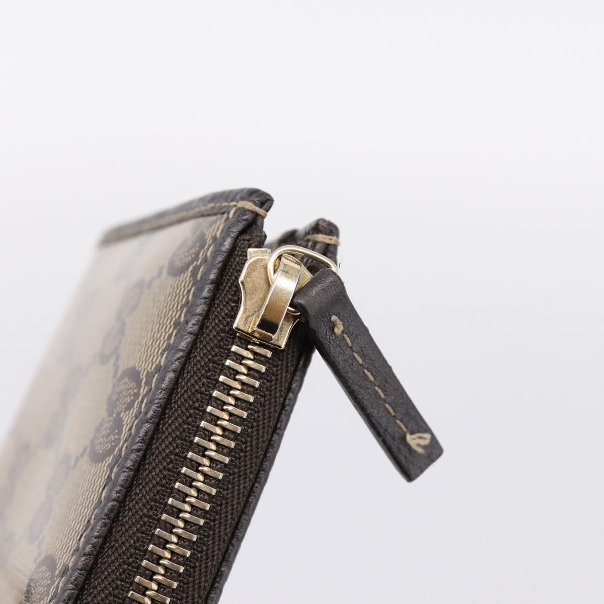 GUCCI GG Crystal Wallet Coated Canvas Outlet Beige Gold 332747 Auth am12258V