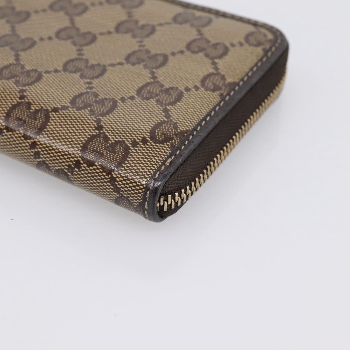 GUCCI GG Crystal Wallet Coated Canvas Outlet Beige Gold 332747 Auth am12258V