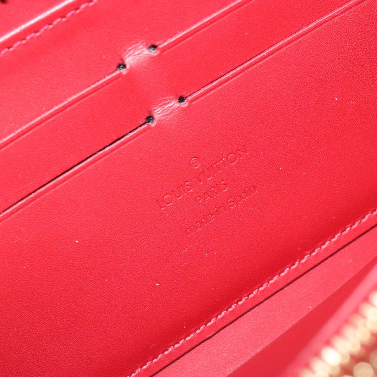 LOUIS VUITTON Monogram Vernis Zippy Wallet Rouge Grunadine M91732 Auth am12259V