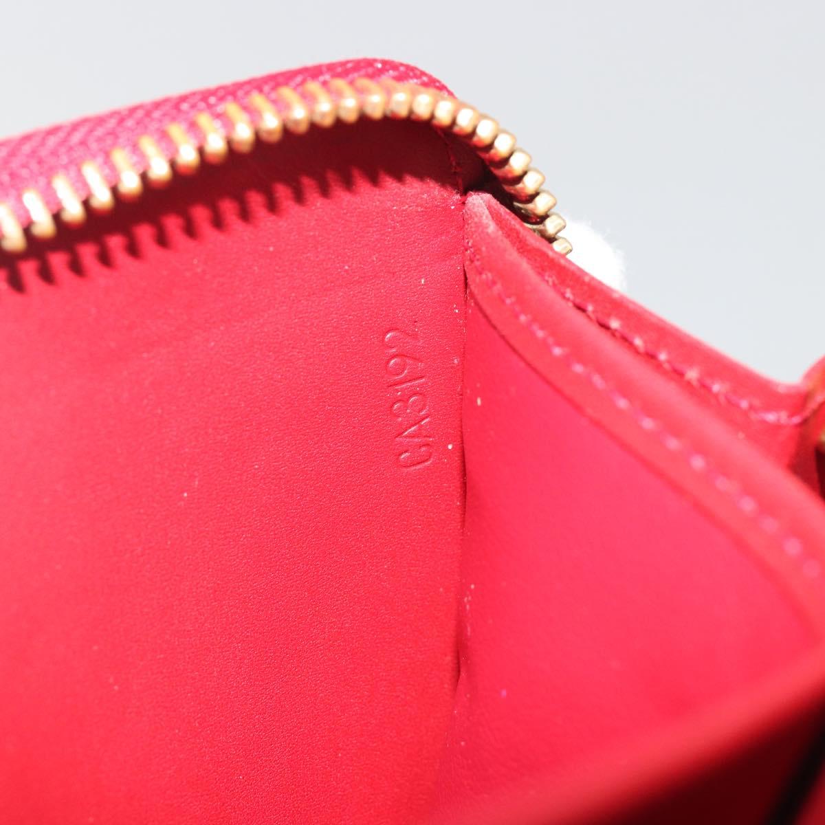 LOUIS VUITTON Monogram Vernis Zippy Wallet Rouge Grunadine M91732 Auth am12259V
