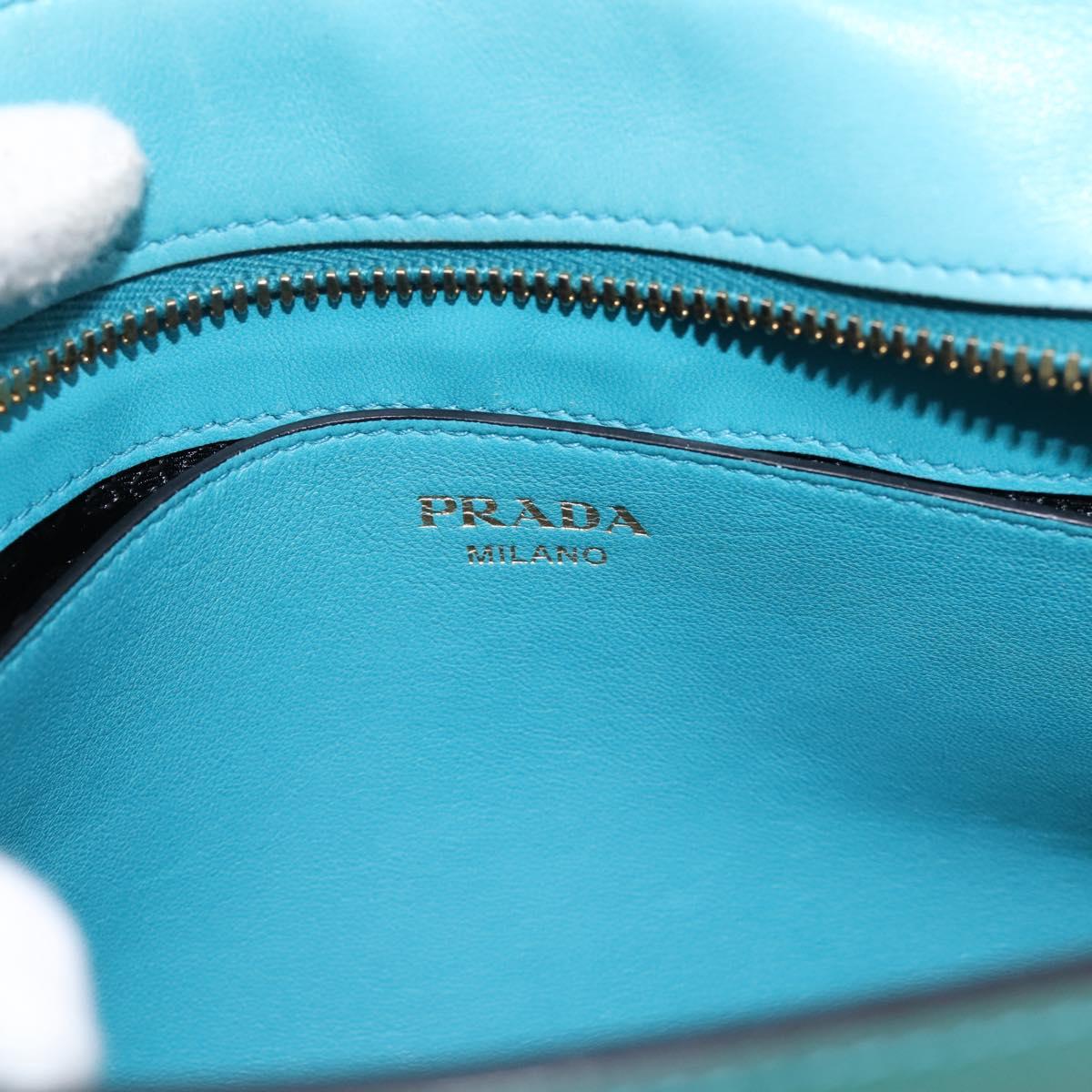 PRADA Shoulder Bag Safiano Leather Green Gold Auth am12262A