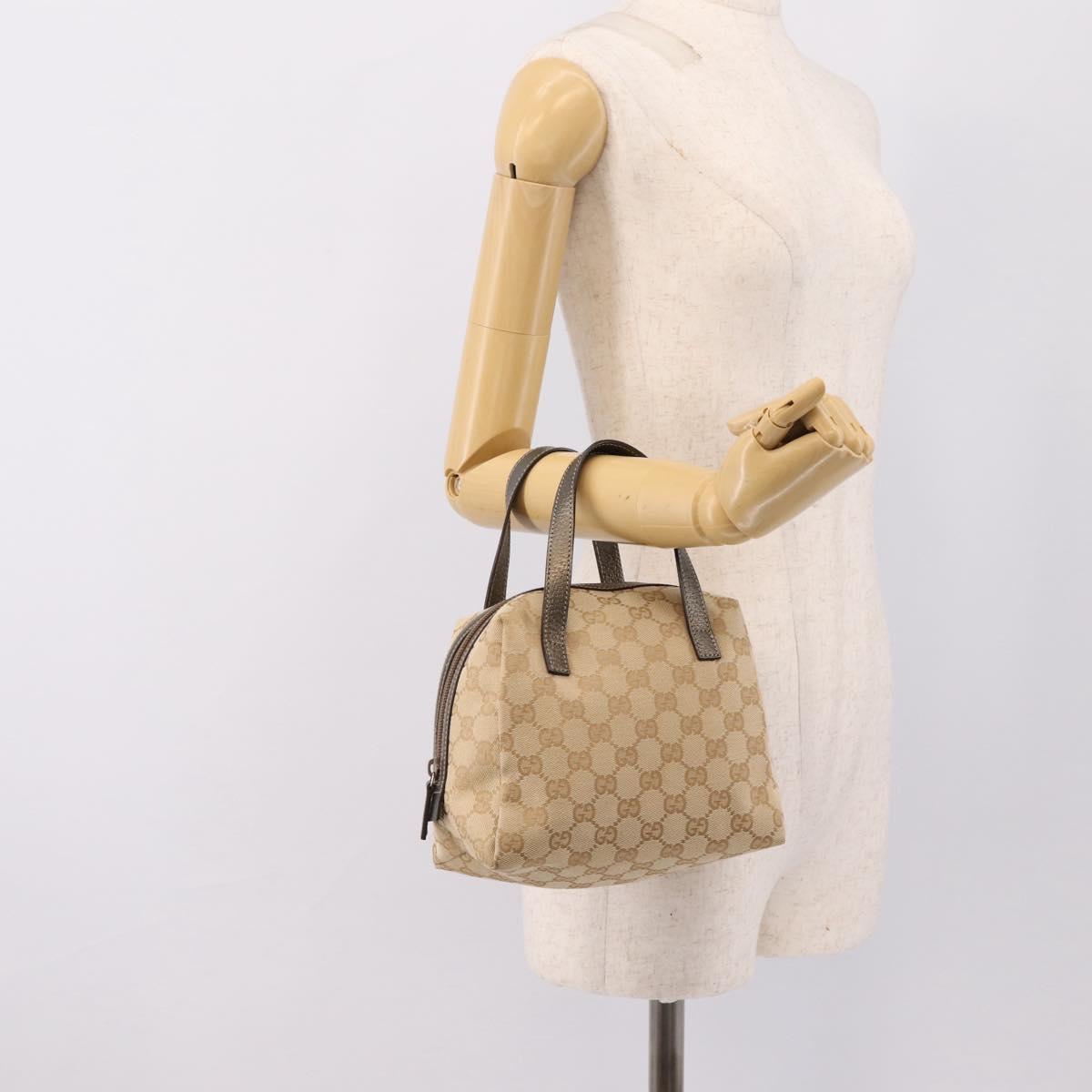 GUCCI GG Canvas Hand Bag Beige 124542 Auth am12265V