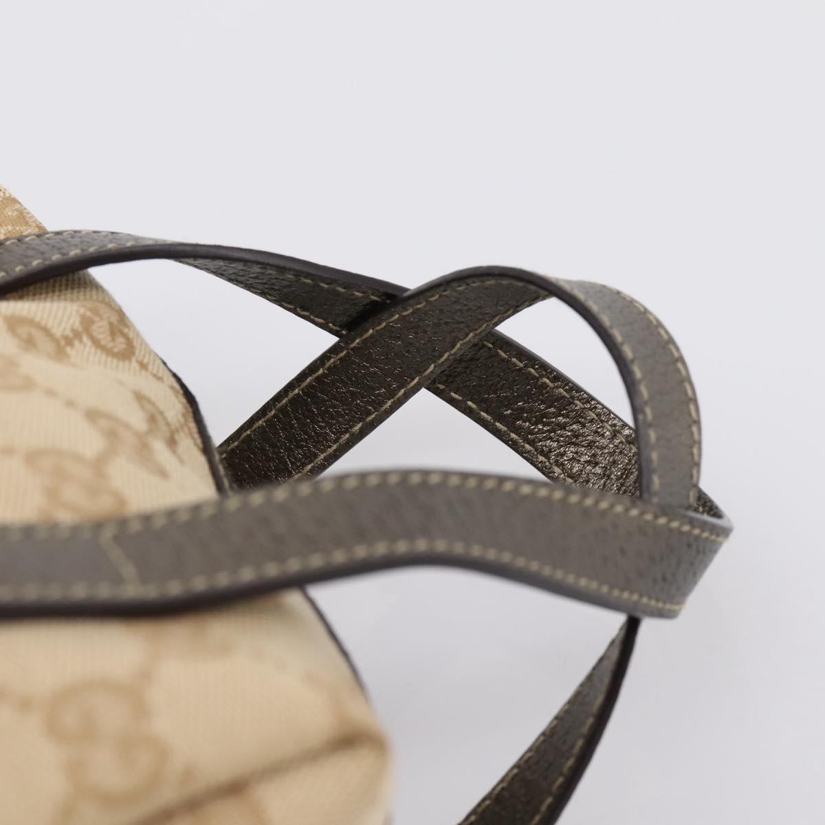 GUCCI GG Canvas Hand Bag Beige 124542 Auth am12265V