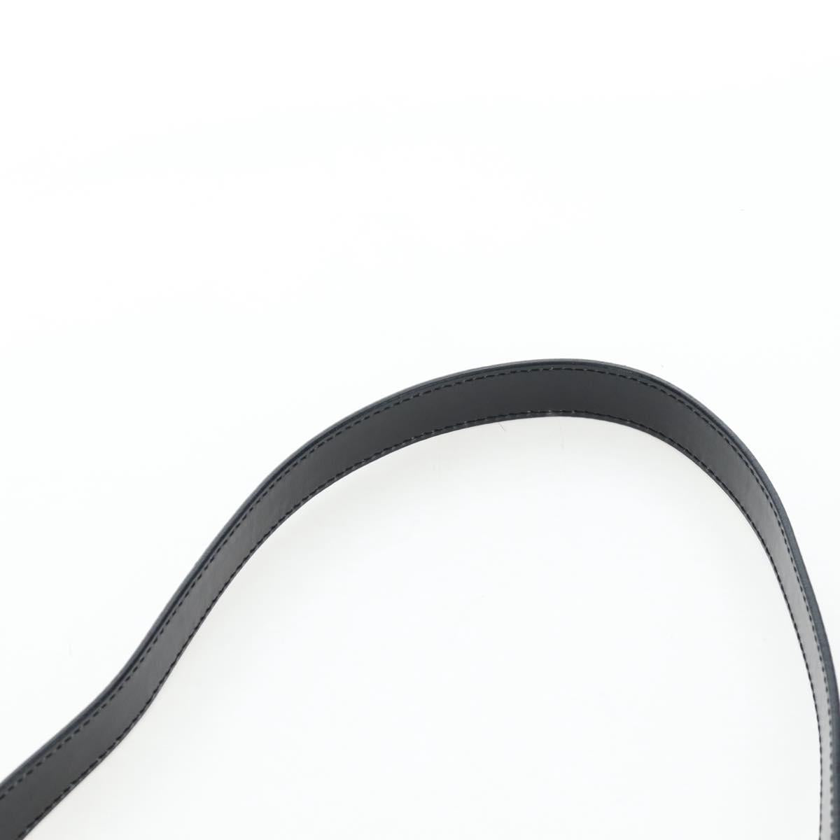 CELINE Circle Handle Hand Bag Leather 2way Black Silver Auth am12266V
