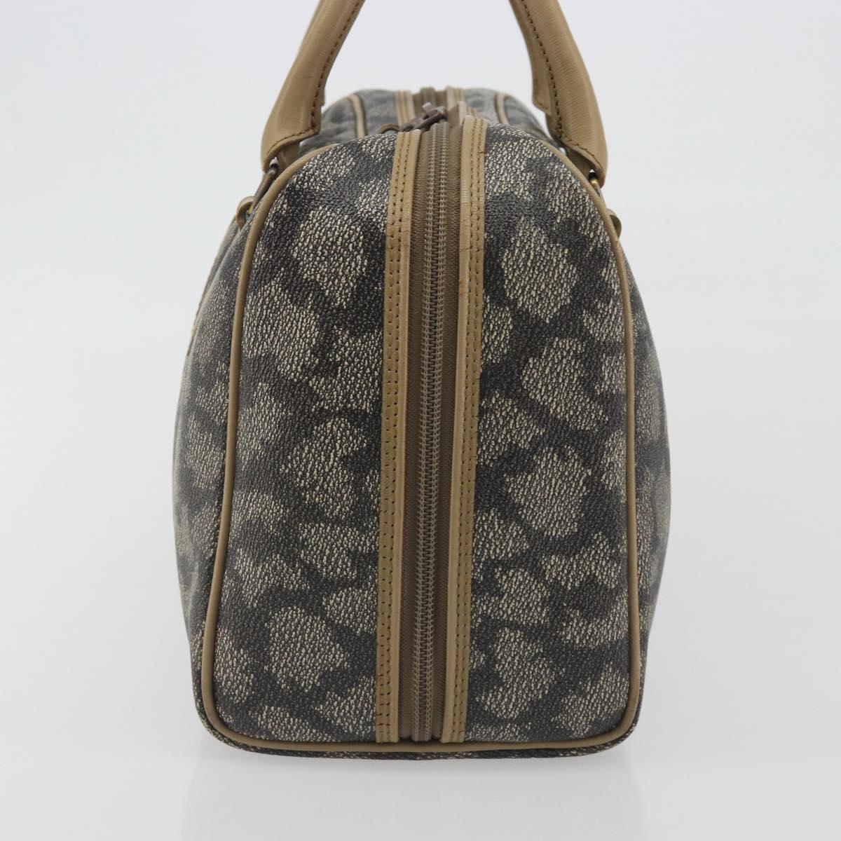 SAINT LAURENT Mini Boston Bag PVC Canvas Gray Gold Auth am12267A