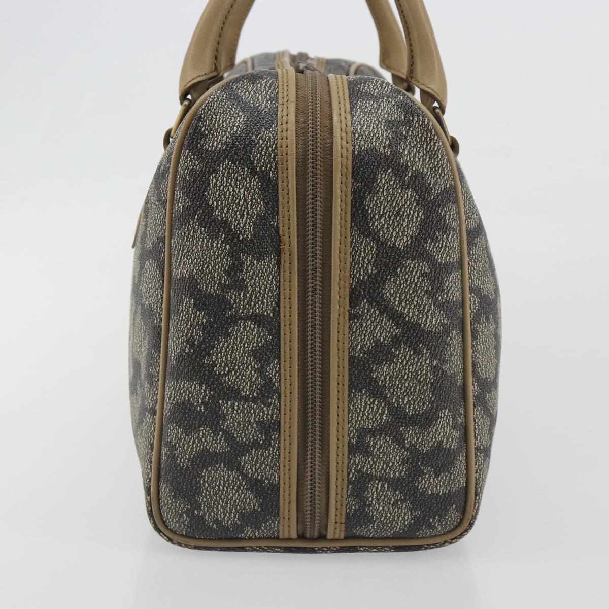 SAINT LAURENT Mini Boston Bag PVC Canvas Gray Gold Auth am12267A