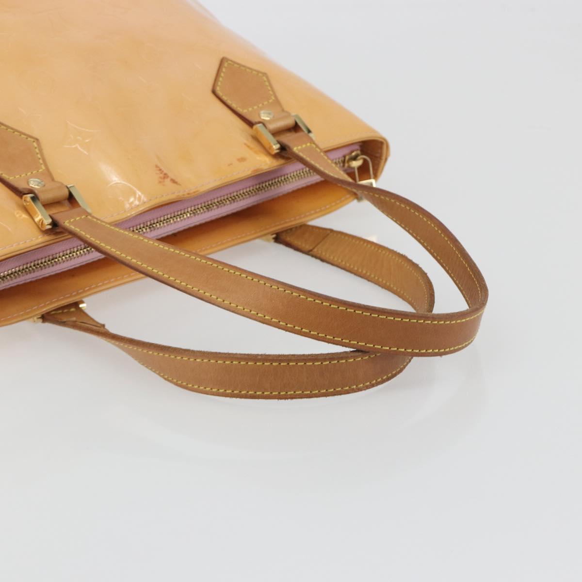 LOUIS VUITTON Monogram Vernis Houston Hand Bag Rose M91054 LV Auth am12269