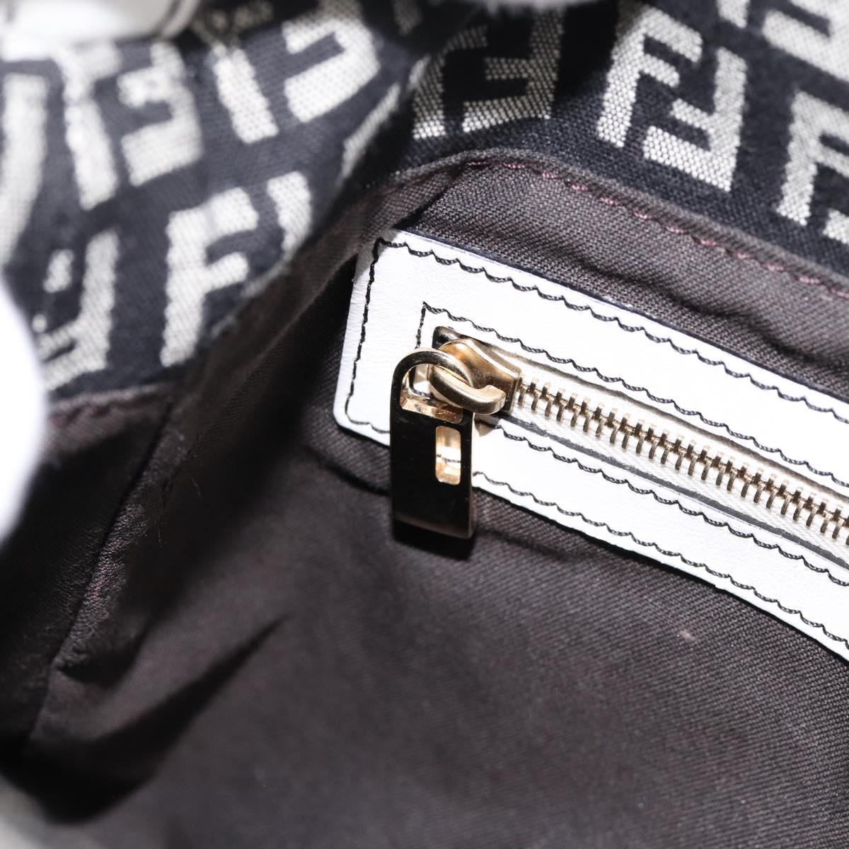 FENDI Zucchino Canvas Mamma Baguette Bag Black Gray Gold Auth am12275SAV