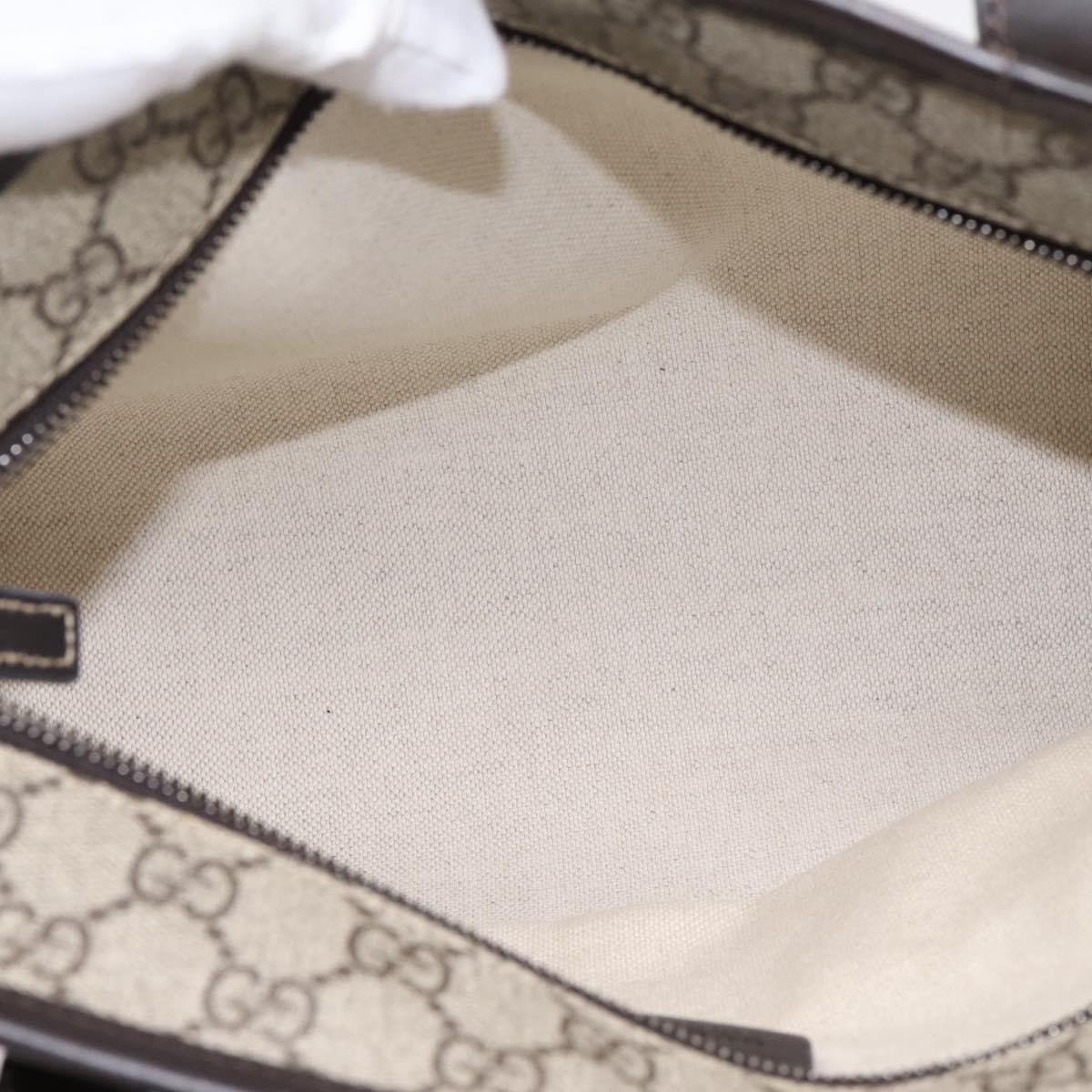 GUCCI GG Supreme Tote Bag PVC Beige Brown Silver 211138 Auth am12278V
