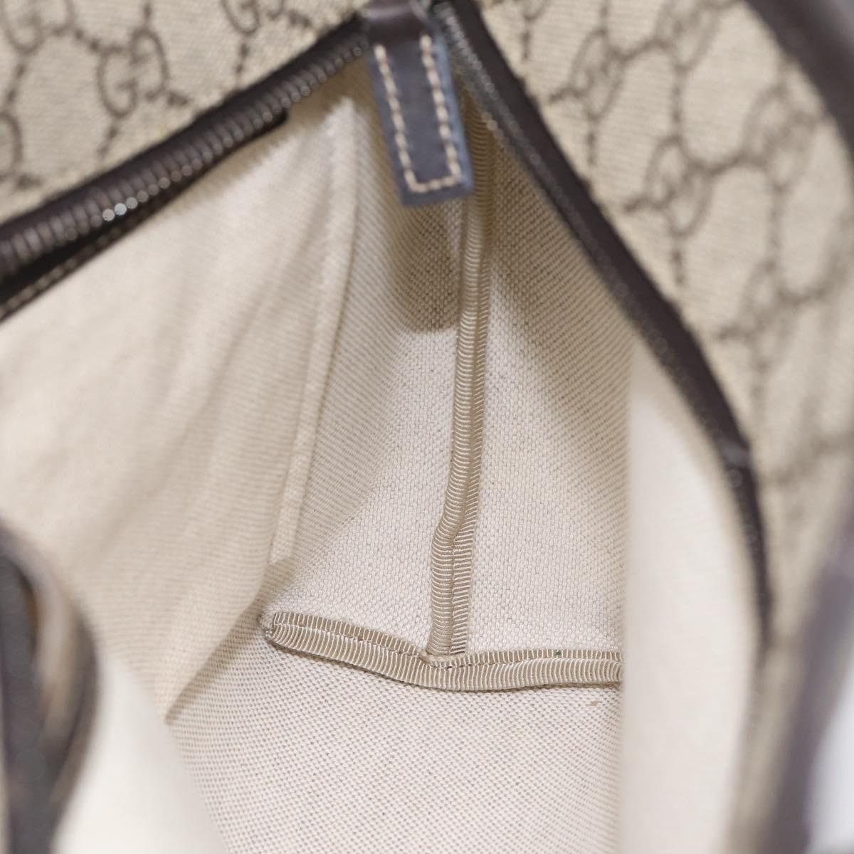 GUCCI GG Supreme Tote Bag PVC Beige Brown Silver 211138 Auth am12278V