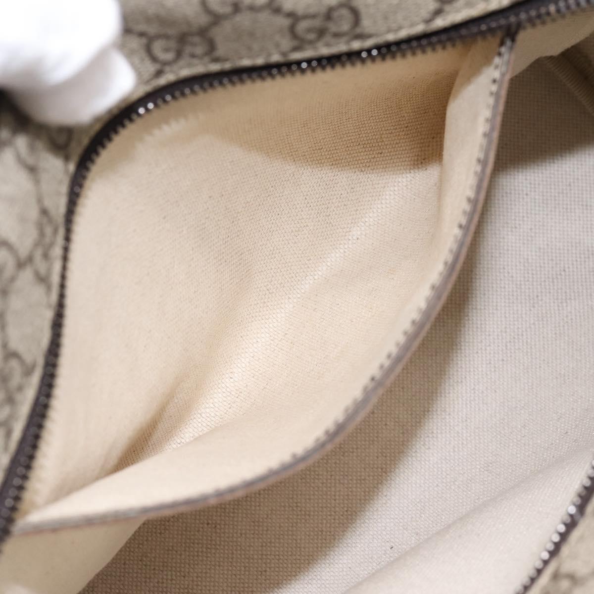 GUCCI GG Supreme Tote Bag PVC Beige Brown Silver 211138 Auth am12278V