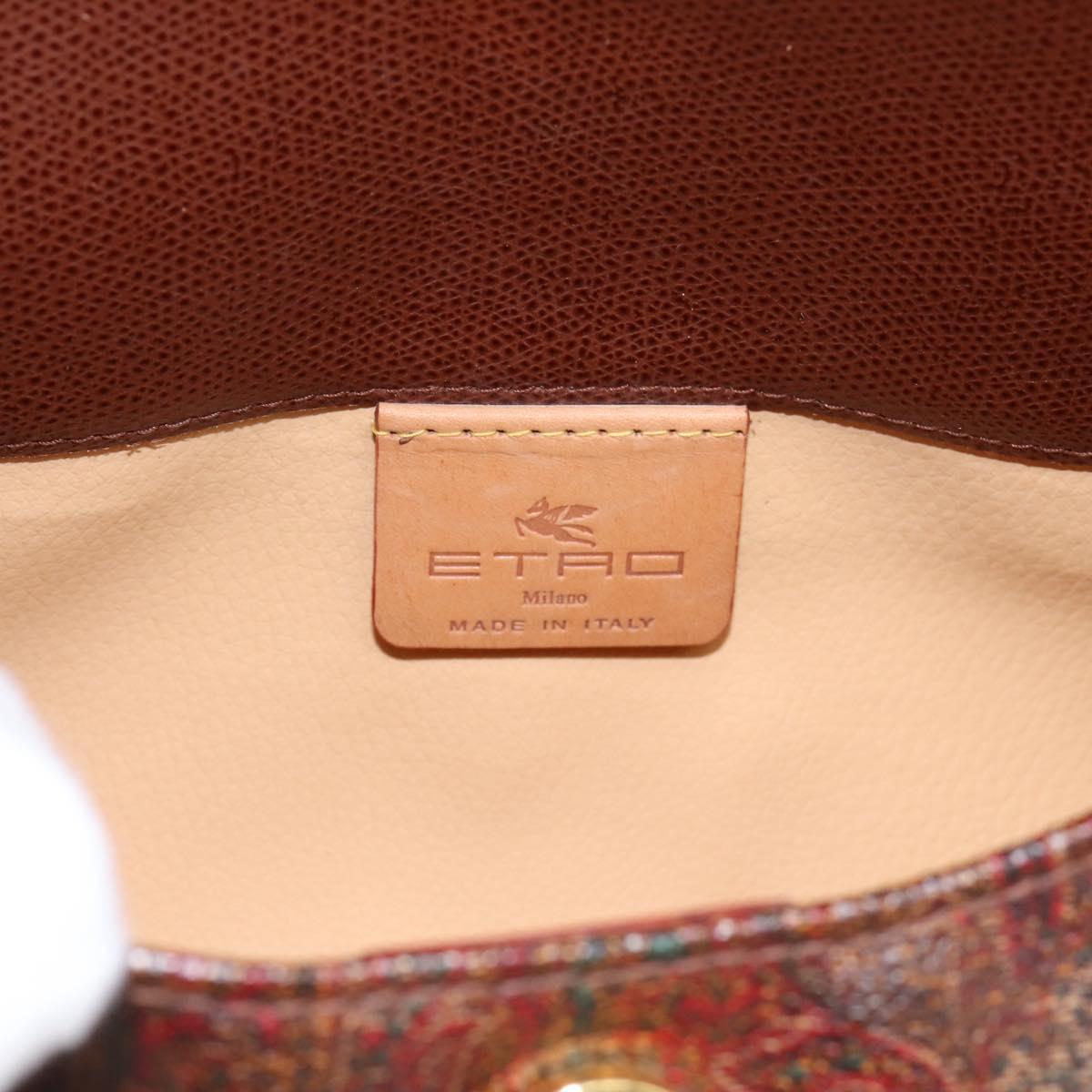 ETRO Paisley Hand Bag PVC Bordeaux Gold Auth am12279V